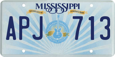 MS license plate APJ713