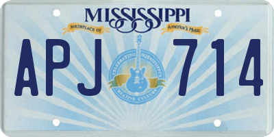 MS license plate APJ714