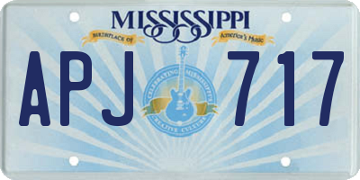 MS license plate APJ717