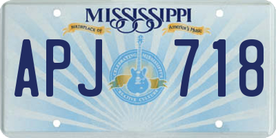 MS license plate APJ718