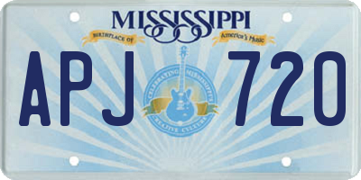 MS license plate APJ720
