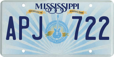 MS license plate APJ722