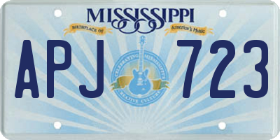 MS license plate APJ723