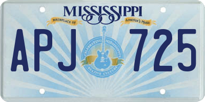 MS license plate APJ725