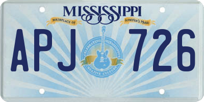 MS license plate APJ726