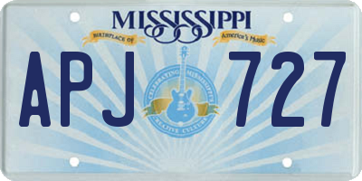 MS license plate APJ727