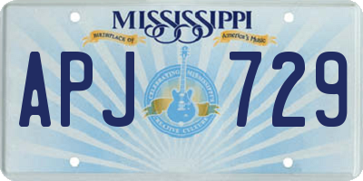MS license plate APJ729