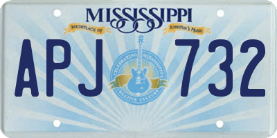 MS license plate APJ732
