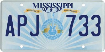 MS license plate APJ733