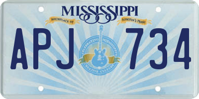 MS license plate APJ734