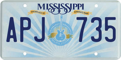 MS license plate APJ735