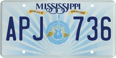 MS license plate APJ736