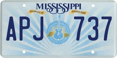 MS license plate APJ737