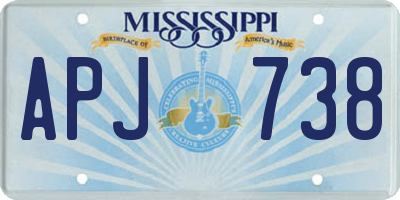 MS license plate APJ738