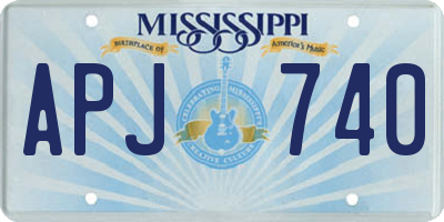 MS license plate APJ740