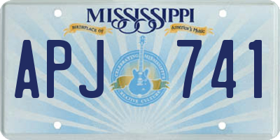 MS license plate APJ741