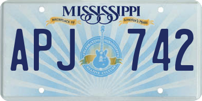 MS license plate APJ742