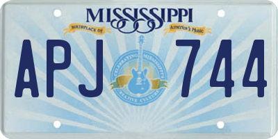 MS license plate APJ744