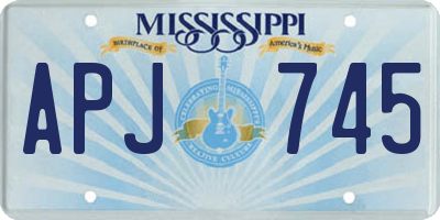MS license plate APJ745