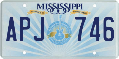 MS license plate APJ746