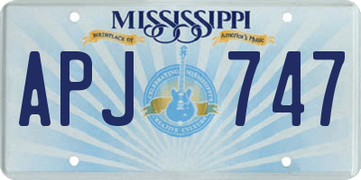MS license plate APJ747