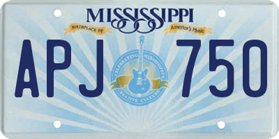 MS license plate APJ750