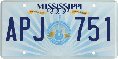 MS license plate APJ751