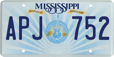 MS license plate APJ752