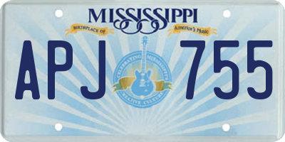 MS license plate APJ755