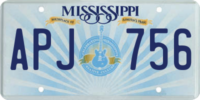 MS license plate APJ756