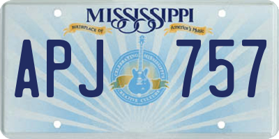 MS license plate APJ757