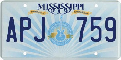 MS license plate APJ759