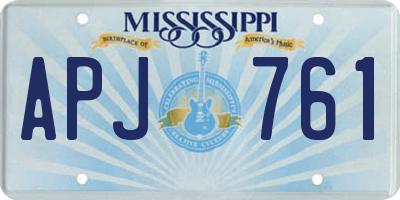 MS license plate APJ761