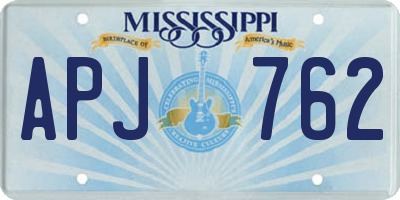 MS license plate APJ762