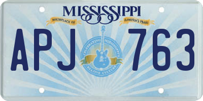 MS license plate APJ763