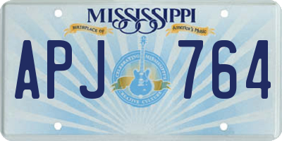 MS license plate APJ764