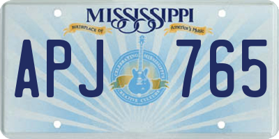 MS license plate APJ765