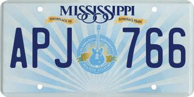 MS license plate APJ766