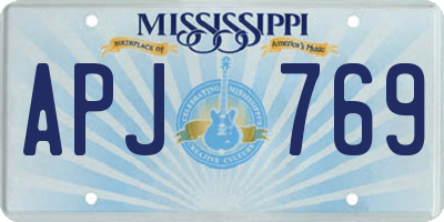 MS license plate APJ769