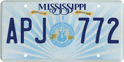 MS license plate APJ772