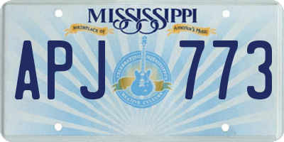 MS license plate APJ773