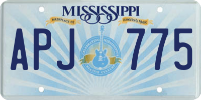 MS license plate APJ775