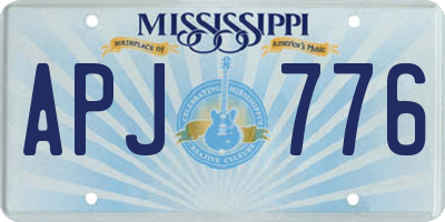 MS license plate APJ776
