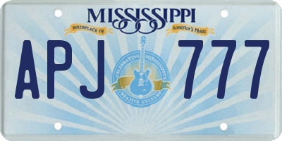 MS license plate APJ777