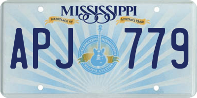 MS license plate APJ779