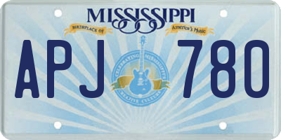 MS license plate APJ780