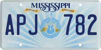 MS license plate APJ782