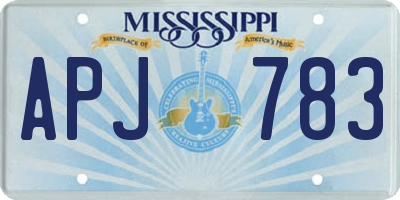MS license plate APJ783