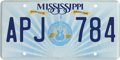 MS license plate APJ784