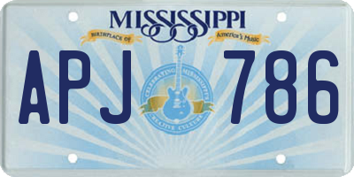 MS license plate APJ786